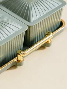 1 Set Snack Plate Tray Set, Snack, Candy, Dried Fruit, Cookie Storage Set, Wedding & Holiday Decorative Tray Set - Beige - View 11