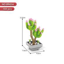 1 件微型积木永恒植物盆栽拼图植物家居书桌装饰、圣诞礼物房间装饰 - 彩色 - 查看 38