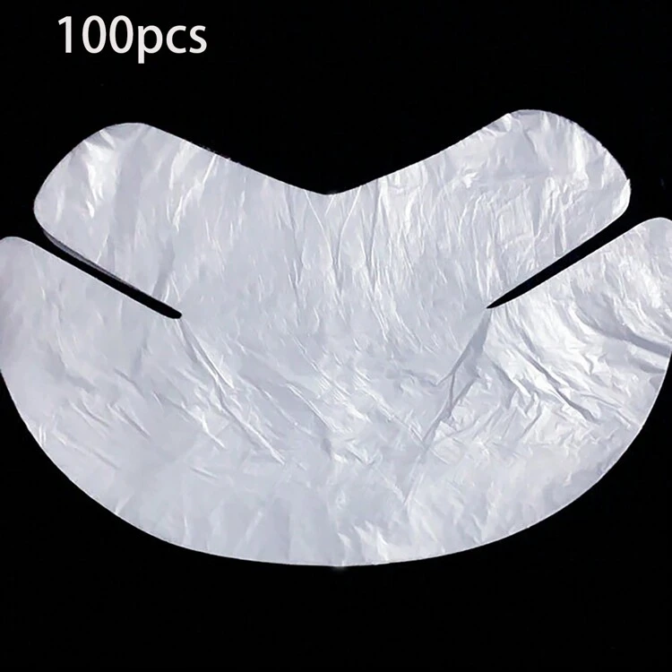 200 piezas Papeles desechables de máscara hidratante para el cuello, hojas transparentes de máscara de plástico para el rostro de uso en salón, papeles de máscara para arrugas del cuello, impermeables e hidratantes, necesarios para usar con productos cosméticos, adecuados para salón, spa, cuidado facial en casa - Multicolor - Añade 11