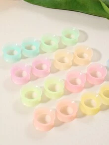 18 chiếc Đồng hồ đo tai silicon siêu mỏng 9mm phát sáng trong bóng tối, Nút tai cáng để đeo hàng ngày & Quà tặng lễ hội - Bộ khuếch đại tai loa siêu mỏng - Xem 15