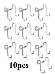 2pcs/10pcs Stainless Steel S Shaped Hooks, No Drilling Needed, For Door, Kitchen, Bathroom, Cabinet, Headboard Hanging - Multicolor - View 1