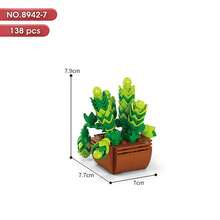 1 件微型积木永恒植物盆栽拼图植物家居书桌装饰、圣诞礼物房间装饰 - 彩色 - 查看 37