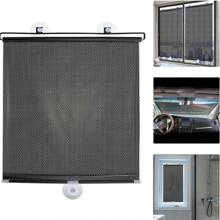 Heat Insulation Blackout Roller Blinds Retractable Balcony Sun Shade Kitchen Window Curtains With Suction Cups For Indoor Home Bedroom Living Room Office Privacy Curtain, 4 Sizes - Black Dots - View 4