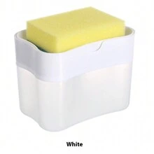 1 件创意洗碗皂液器，带按压式皂液盒和海绵架，包括海绵、厨房和浴室配件 - 彩色 - 查看 11