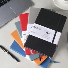 1 Pc A5 Notebook Agenda Planner Dotted Inner 80 Sheets 100 GSM Cloth Cover Ivory White Paper Hand Account Journal School Stationery Supplies Back To School