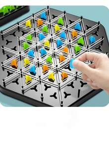 1box Desktop Chain Reaction Game, Interactive Multiplayer Toy For Exercising Logic Thinking With Rubber Bands And Triangular Geometry - Multicolor - View 8