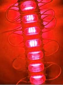 Modulos de LED iluminacion de alta potencia estilo ceja impemeable de 3 LED SMD 3030 para coche moto remolque 10Uds - Rojo - Ver 2