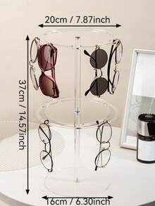 Clear Acrylic Sunglasses Display Stand With Modern Design, Perfect For Eyewear Showcases, Retail Stores, And Home Decor Stylish Clear Acrylic Eyewear Holder For Sunglasses And Glasses, Featuring  Material And Elegant Details, Ideal For Retail Display And Home Organization Elegant 2-Tier Clear Acrylic Eyewear Display Rack, Perfect For Sunglasses And Glasses, Ideal For Window Displays, Retail Shops, And Home Use