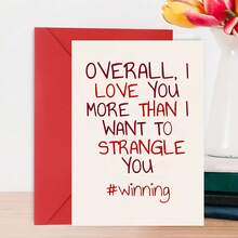 搞笑贺卡/搞笑语录/厚纸+信封 - 紅色 - 查看 5