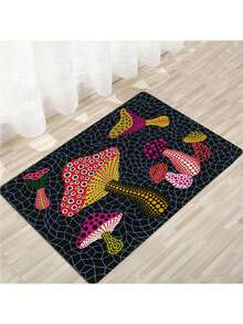 1 pièce Paillasson minimaliste moderne à motif de champignon à pois pour salon et chambre à coucher, tapis antidérapant et absorbant pour l'entrée et la cuisine