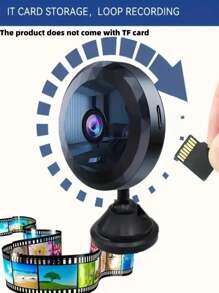 Mini WiFi Surveillance Camera, 2.4G WiFi Monitor Night Vision Motion Detection Camera, Family Security Camera, Monitoring Wide-Angle Detection IP Camera - Black - View 6