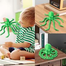 1pc 3D Octopus Print Toy, Decompression Toy For ADHD, 3D Printed Creative Gift, DIY Decor Ornament, Home Decor, Christmas/Birthday Gift, Fish Tank Decoration - Octopus - View 3