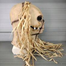 1 pieza Máscara de espantapájaros de saco de arpillera para Halloween, casa embrujada, fiesta de bar, disfraz - Multicolor - Ver 4