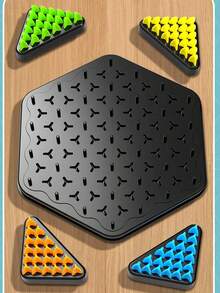 1box Desktop Chain Reaction Game, Interactive Multiplayer Toy For Exercising Logic Thinking With Rubber Bands And Triangular Geometry - Multicolor - View 5