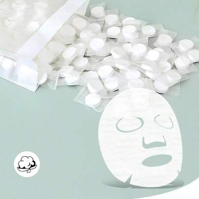 10/30/50/100/500pcs "Portable Cleansing Paper For Compressed Facial Masks - Beauty Salon Grade Non-Woven Compressed Cleansing Sheets"