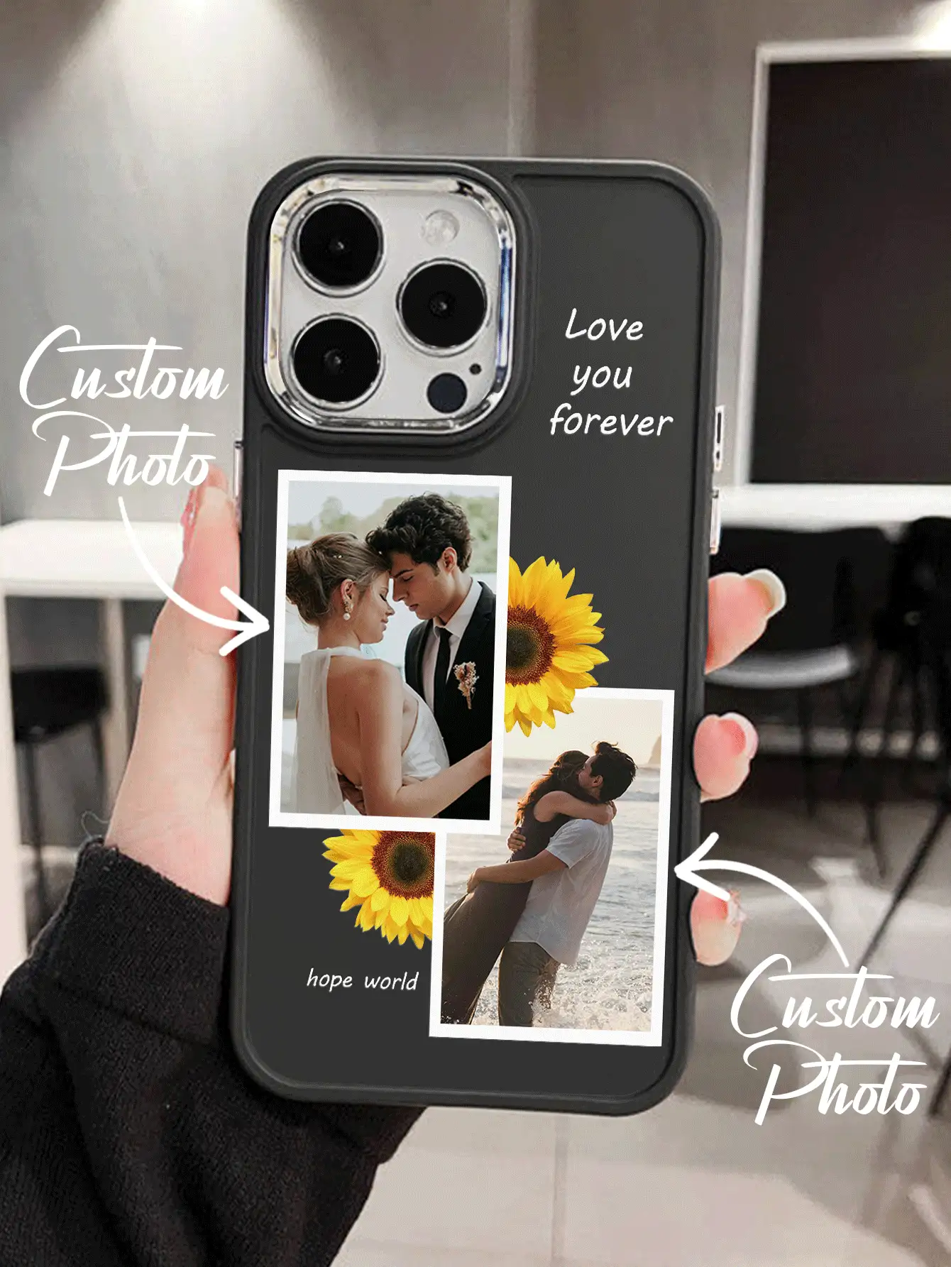 Apple 1pc Custom Image Phone Case, Personalized Photo Design Iphone Case, Custom Photo Iphone Case, Personalized Phone Case With Picture, Custom Image Phone Case, Anniversary Gift, Valentine Gift, Birthday Gift, Wedding Gift, Mother's Day Gift, Father's Day Gift, Best Friend Gift, Gift For Mom/Dad, Gift For Boyfriend, Gift For Girlfriend, Compatible With IPhone11/12/13/14/15promax - Multicolor - View 2