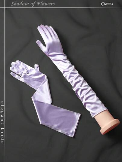 زوج من القفازات بدون أصابع من القماش الأطلسي بطول 55 سم، مناسبة للسيدات في حفلات الزفاف وحفلات الهالوين والخريف كإكسسوار