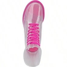 Botas Bota De Lluvia Transparente Dama Color Rosa - Rosa - Ver 6