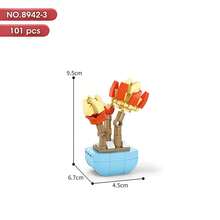 1 件微型积木永恒植物盆栽拼图植物家居书桌装饰、圣诞礼物房间装饰 - 彩色 - 查看 31