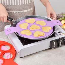 Molde de Silicona para Pancakes con Forma de Estrellas Antiadherente y Resistente al Calor Ideal para Desayunos Creativos en Sartén - Morado - Ver 1