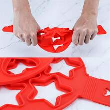 Molde de Silicona para Pancakes con Forma de Estrellas Antiadherente y Resistente al Calor Ideal para Desayunos Creativos en Sartén - Morado - Ver 3