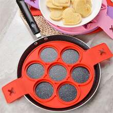 Molde de Silicona para Pancakes con Forma de Estrellas Antiadherente y Resistente al Calor Ideal para Desayunos Creativos en Sartén - Morado - Ver 5