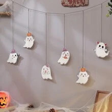 1 套/1 件万圣节糖果蜘蛛、幽灵、蝙蝠、南瓜、骷髅派对装饰拉旗、节日庆祝氛围横幅、圣诞节