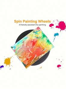 1pc Rotating Turntable Carving Wheel, Rotating Cake Turntable, Black Painting Turntable, Lightweight Stand For Painting Turntable, Cake Decorating, Display - Multicolor - View 5