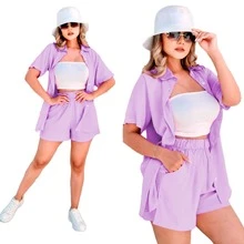 Women Two-Piece Outfits - Mauve Purple - View 2