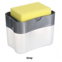 1 件创意洗碗皂液器，带按压式皂液盒和海绵架，包括海绵、厨房和浴室配件 - 彩色 - 查看 10