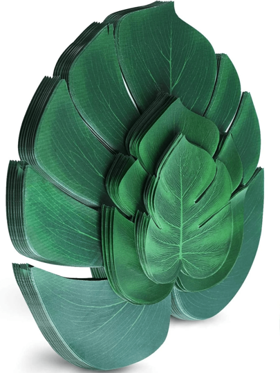 Conjunto de 12 folhas de palmeira artificiais para festa temática de selva havaiana, festa de aniversário na praia, decoração de mesa e parede, churrasco ao ar livre, decoração verde, volta às aulas, dia dos namorados