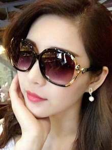 Thời Trang Rỗng Ra Sơn Mài Point & Rose Flower Thiết Kế Kính Mát Có Bao Bì Túi 1 Kính Mát Thanh Lịch Kính Đi Biển - Nhiều màu - Xem 3