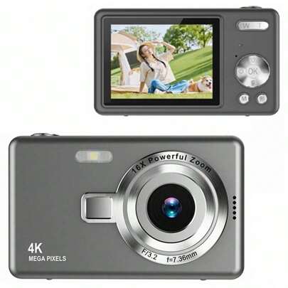 5MP Auto Focus Pocket-Sized Digital Compact Camera With 2.4" Display, 16X Optical Zoom, Face Detection