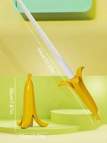 1pc Banana Extendable Sword, 3D Printed Gravitational Spiral Warrior Blade, Official Licensed Cool Banana Carrot Toy - Multicolor - View 11