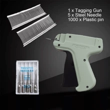 Tag Gun Clothes Price Label Tag Machine With 1000 Kimble Barbs 5 Steel Needles. - Green - View 1