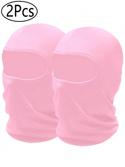 2 Pieces /1 Piece Pink Ski Mask UV Protection Lightweight Balaclava Face Mask Men Women Football Motorcycling
