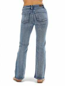Judy Blue HIGH WAIST CONTRAST WASH BOOTCUT JEAN - Màu xanh lam - Xem 3