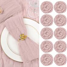 6/12/18/24/30 Pieces Purple Gauze Cheese Cloth Napkins, Multi-Color Optional Cheese Cloth Napkins Bali Cheese Cloth Napkins, Rustic Bohemian Lavender Napkins, Lavender Napkins For Family Dinners, Restaurants, Wedding Receptions, Dinners, Holiday Parties, Table Decorations