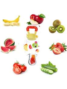 2 Piezas Chupón Papilla Fruta Para Bebé Chupete Estrellas Con Tapa Mordederas Alimentador Silicona Colores Suave Reusable Reutilizable Para Frutas Verduras