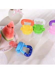 2 Piezas Chupón Papilla Fruta Para Bebé Chupete Estrellas Con Tapa Mordederas Alimentador Silicona Colores Suave Reusable Reutilizable Para Frutas Verduras