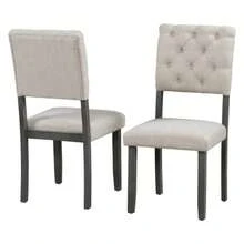TREXM 6-Piece Dining Table And Chair Set With Special-Shaped Legs And Foam-Covered- Seat Backs&Cushions For Dining Room (Gary) - 如圖所示 - 查看 9