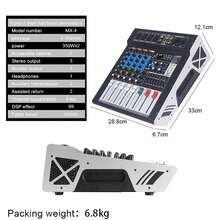 NGUVMN MX-4 4-Channel Professional Mixing Console With Power Amplifier, 8-Channel High-Power Stage Performance Mixing System, Bluetooth, Reverb, And EQ Effects, Wireless Microphone, Flight Case Included - Multicolor - View 3