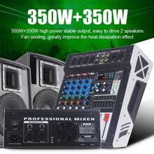 NGUVMN MX-4 4-Channel Professional Mixing Console With Power Amplifier, 8-Channel High-Power Stage Performance Mixing System, Bluetooth, Reverb, And EQ Effects, Wireless Microphone, Flight Case Included - Multicolor - View 10