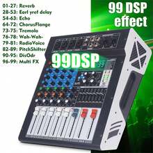 NGUVMN MX-4 4-Channel Professional Mixing Console With Power Amplifier, 8-Channel High-Power Stage Performance Mixing System, Bluetooth, Reverb, And EQ Effects, Wireless Microphone, Flight Case Included - Multicolor - View 7