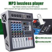 NGUVMN MX-4 4-Channel Professional Mixing Console With Power Amplifier, 8-Channel High-Power Stage Performance Mixing System, Bluetooth, Reverb, And EQ Effects, Wireless Microphone, Flight Case Included - Multicolor - View 6