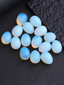 5/10/15/25pcs Polished Opal Egg Stone Relief Egg Fresh And Simple Cute Desktop Planter Ornaments Holiday Birthday Decorations Jewelry Accessories Making