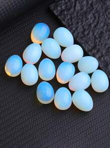 5/10/15/25pcs Polished Opal Egg Stone Relief Egg Fresh And Simple Cute Desktop Planter Ornaments Holiday Birthday Decorations Jewelry Accessories Making