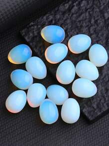 5/10/15/25pcs Polished Opal Egg Stone Relief Egg Fresh And Simple Cute Desktop Planter Ornaments Holiday Birthday Decorations Jewelry Accessories Making