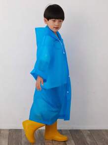DeTODO Impermeable de Niño Portátil Para Lluvia Super Practico, Unisex y Unitalla - Azul - Ver 2