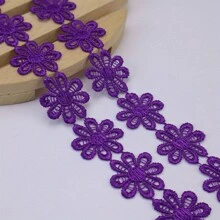 优雅的 1 码雏菊刺绣蕾丝花边丝带适用于 DIY 缝纫工艺品、箱包、服装缝纫服装、工艺品用品 - 为您的作品增添一丝精致！ - 多色 - 查看 18